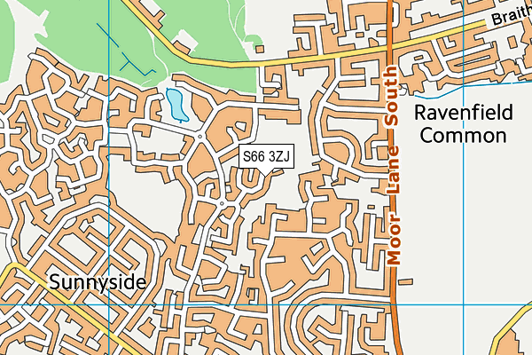 S66 3ZJ map - OS VectorMap District (Ordnance Survey)