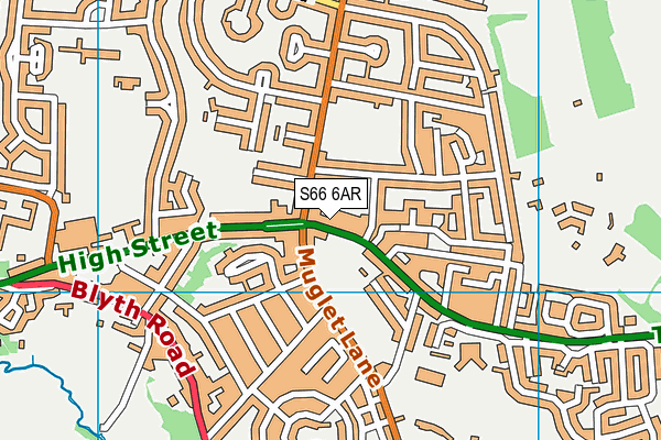 S66 6AR map - OS VectorMap District (Ordnance Survey)