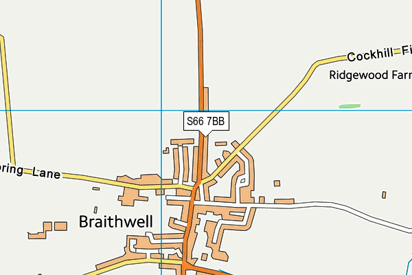 Braithwell Playing Fields map (S66 7BB) - OS VectorMap District (Ordnance Survey)