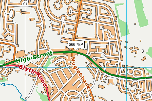 S66 7BP map - OS VectorMap District (Ordnance Survey)