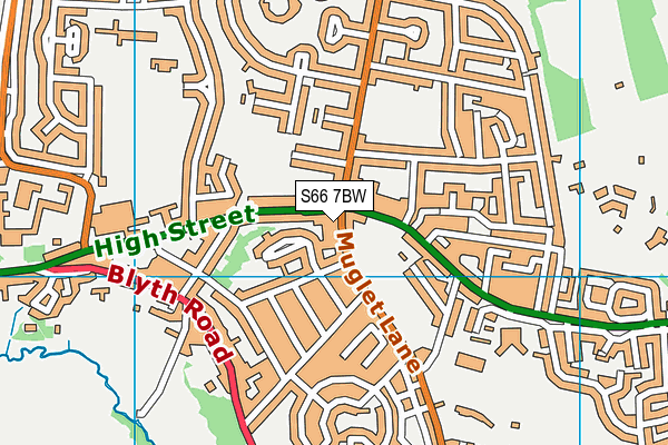 S66 7BW map - OS VectorMap District (Ordnance Survey)
