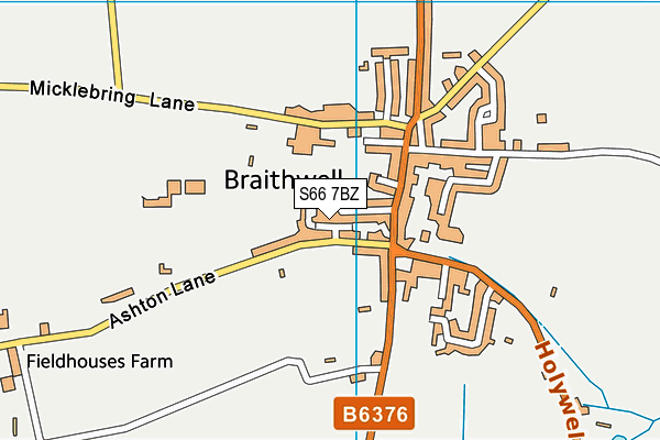 S66 7BZ map - OS VectorMap District (Ordnance Survey)