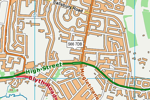 S66 7DB map - OS VectorMap District (Ordnance Survey)