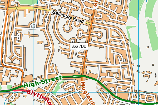 S66 7DD map - OS VectorMap District (Ordnance Survey)