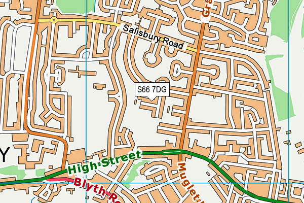 S66 7DG map - OS VectorMap District (Ordnance Survey)