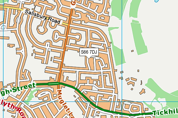 S66 7DJ map - OS VectorMap District (Ordnance Survey)
