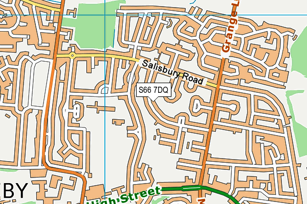 S66 7DQ map - OS VectorMap District (Ordnance Survey)