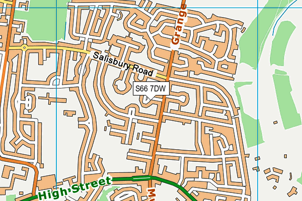 S66 7DW map - OS VectorMap District (Ordnance Survey)