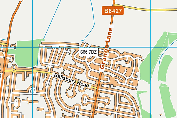 S66 7DZ map - OS VectorMap District (Ordnance Survey)