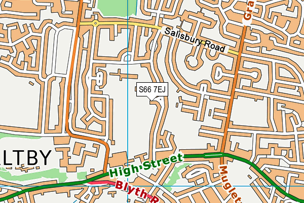Maltby Manor Fields map (S66 7EJ) - OS VectorMap District (Ordnance Survey)