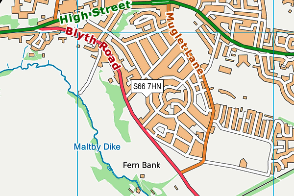 S66 7HN map - OS VectorMap District (Ordnance Survey)