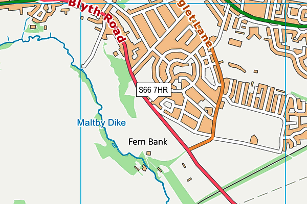 S66 7HR map - OS VectorMap District (Ordnance Survey)