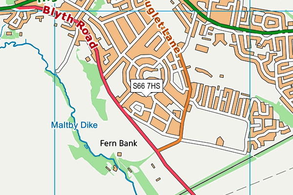 S66 7HS map - OS VectorMap District (Ordnance Survey)