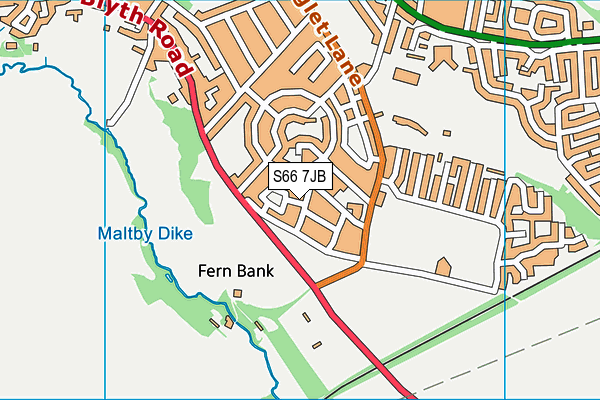 S66 7JB map - OS VectorMap District (Ordnance Survey)