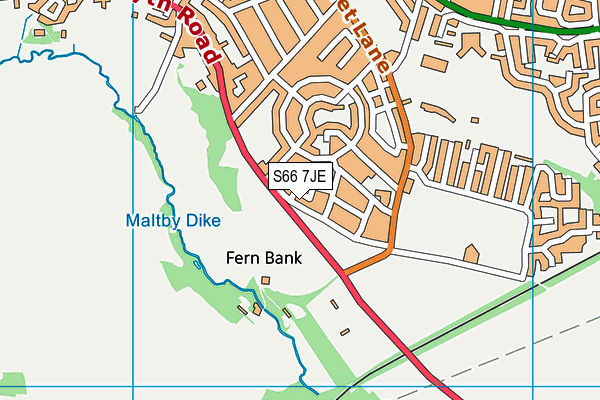 S66 7JE map - OS VectorMap District (Ordnance Survey)