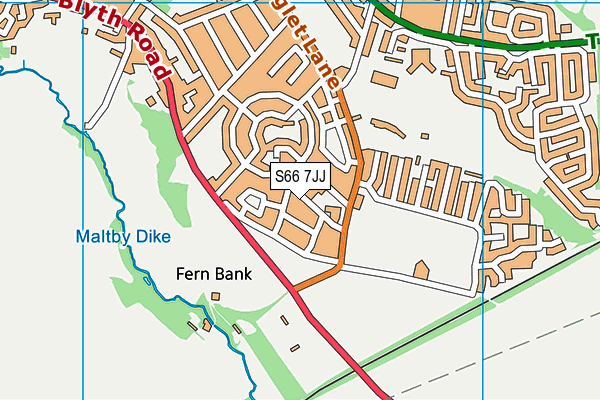 S66 7JJ map - OS VectorMap District (Ordnance Survey)