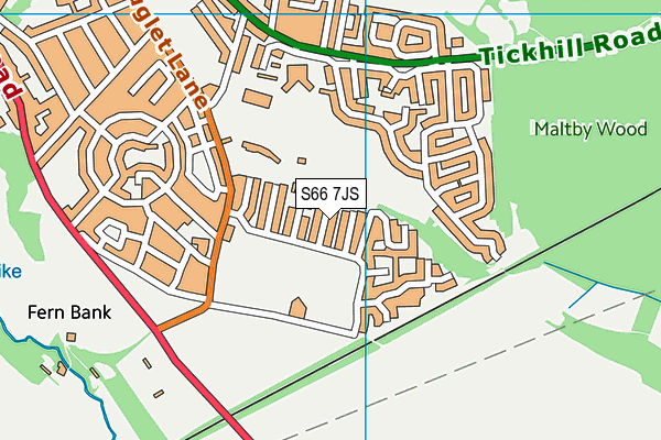 S66 7JS map - OS VectorMap District (Ordnance Survey)