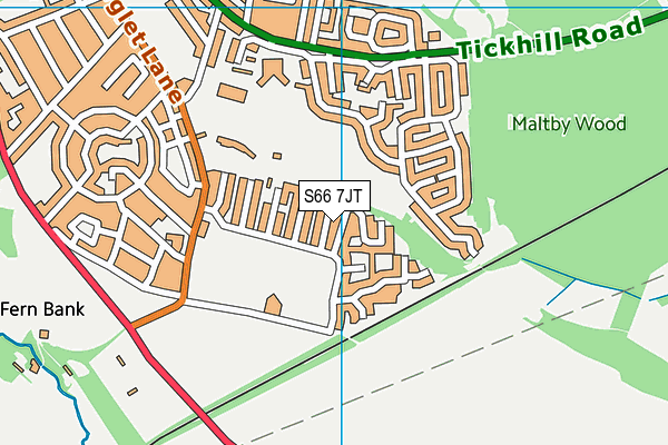 S66 7JT map - OS VectorMap District (Ordnance Survey)