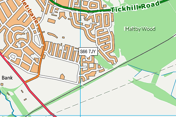 S66 7JY map - OS VectorMap District (Ordnance Survey)