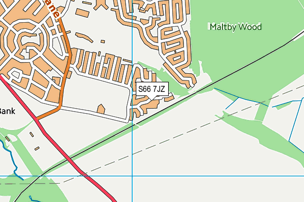 S66 7JZ map - OS VectorMap District (Ordnance Survey)