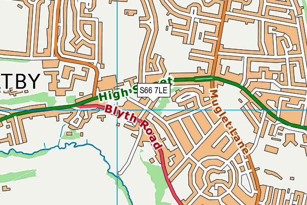 S66 7LE map - OS VectorMap District (Ordnance Survey)