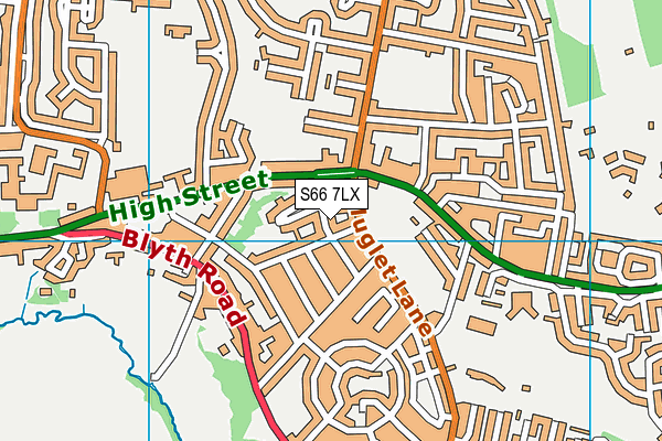 S66 7LX map - OS VectorMap District (Ordnance Survey)