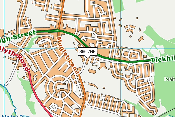 Coronation Park (Maltby) map (S66 7NE) - OS VectorMap District (Ordnance Survey)