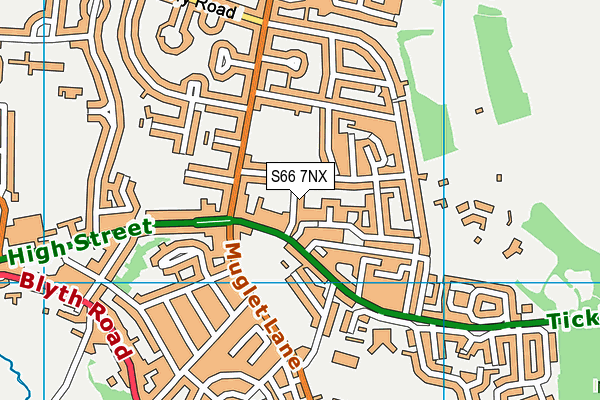 S66 7NX map - OS VectorMap District (Ordnance Survey)