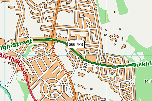 S66 7PB map - OS VectorMap District (Ordnance Survey)