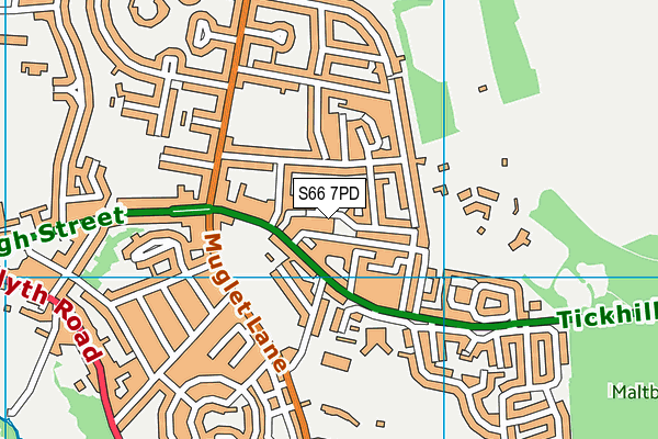 S66 7PD map - OS VectorMap District (Ordnance Survey)