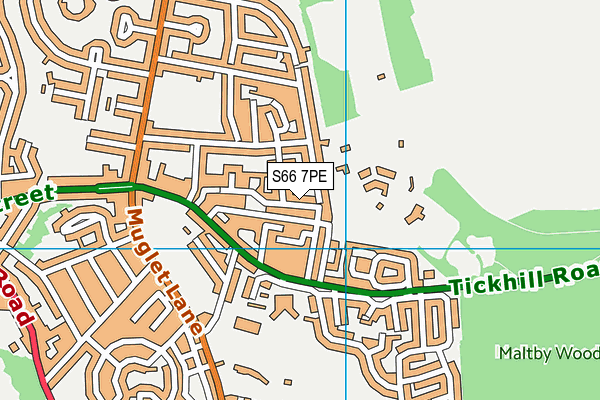 S66 7PE map - OS VectorMap District (Ordnance Survey)