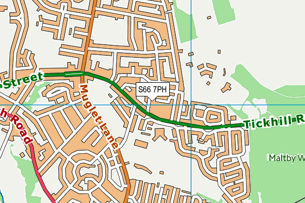 S66 7PH map - OS VectorMap District (Ordnance Survey)