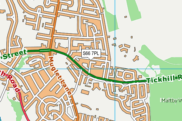 S66 7PL map - OS VectorMap District (Ordnance Survey)