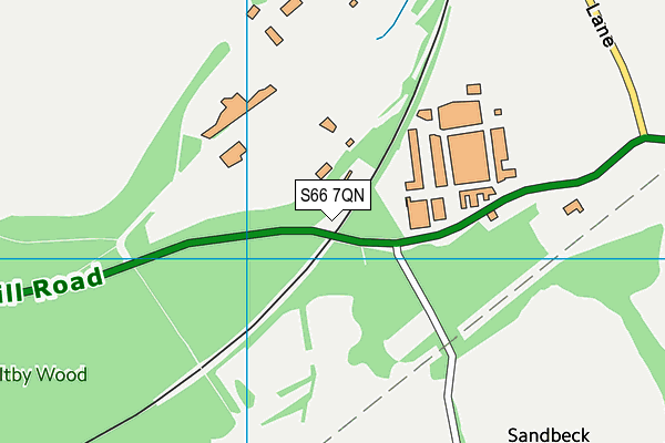S66 7QN map - OS VectorMap District (Ordnance Survey)