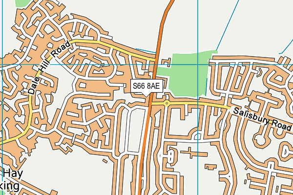 S66 8AE map - OS VectorMap District (Ordnance Survey)