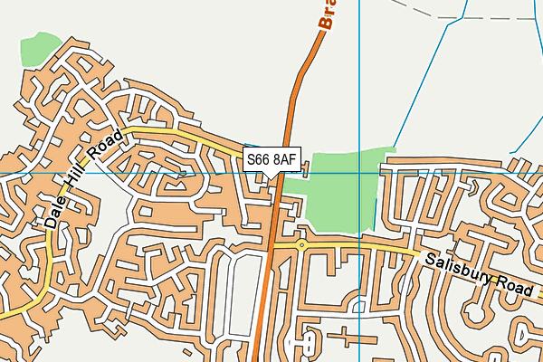 S66 8AF map - OS VectorMap District (Ordnance Survey)