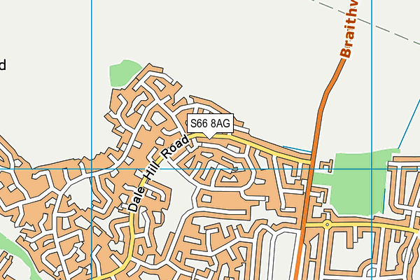 S66 8AG map - OS VectorMap District (Ordnance Survey)