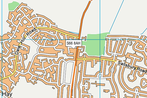 S66 8AH map - OS VectorMap District (Ordnance Survey)
