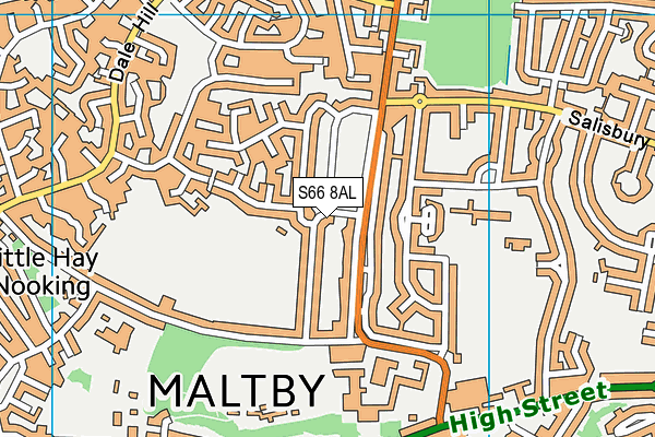 S66 8AL map - OS VectorMap District (Ordnance Survey)