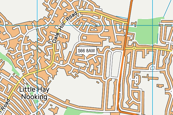S66 8AW map - OS VectorMap District (Ordnance Survey)