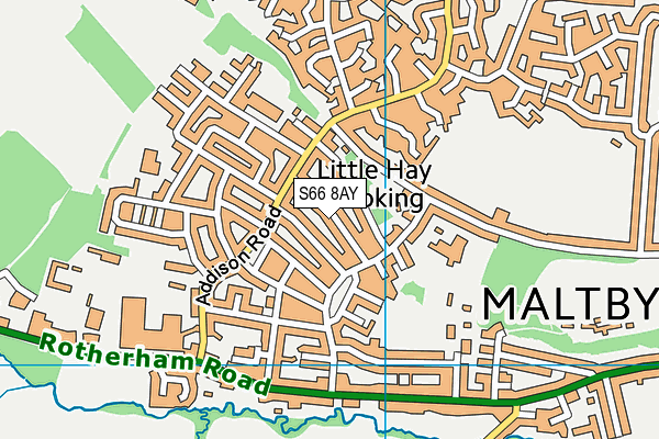 S66 8AY map - OS VectorMap District (Ordnance Survey)