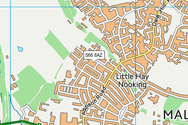 Hilltop School map (S66 8AZ) - OS VectorMap District (Ordnance Survey)