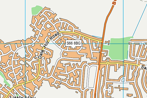 S66 8BG map - OS VectorMap District (Ordnance Survey)