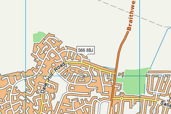 S66 8BJ map - OS VectorMap District (Ordnance Survey)