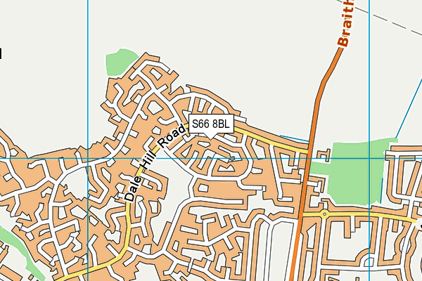 S66 8BL map - OS VectorMap District (Ordnance Survey)
