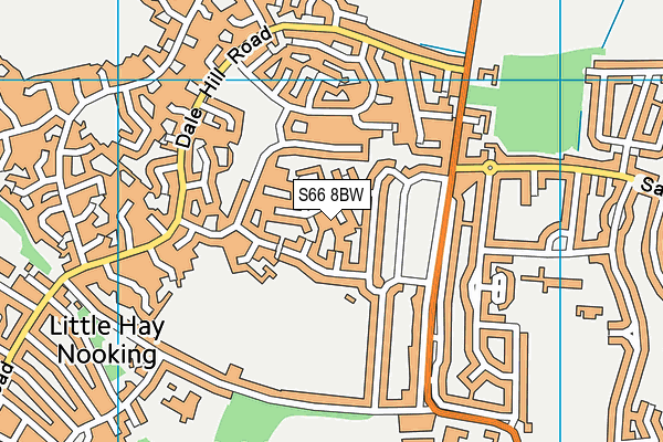 S66 8BW map - OS VectorMap District (Ordnance Survey)