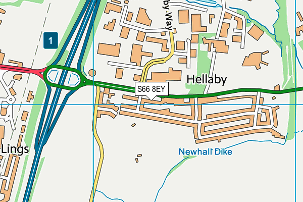S66 8EY map - OS VectorMap District (Ordnance Survey)