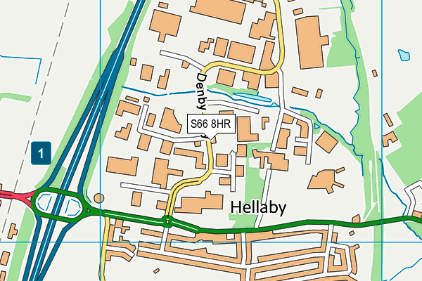 S66 8HR map - OS VectorMap District (Ordnance Survey)
