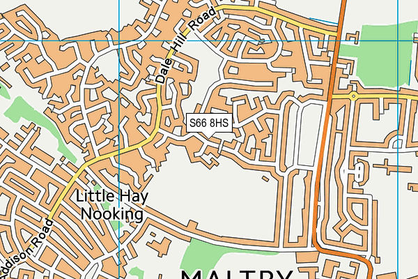 S66 8HS map - OS VectorMap District (Ordnance Survey)