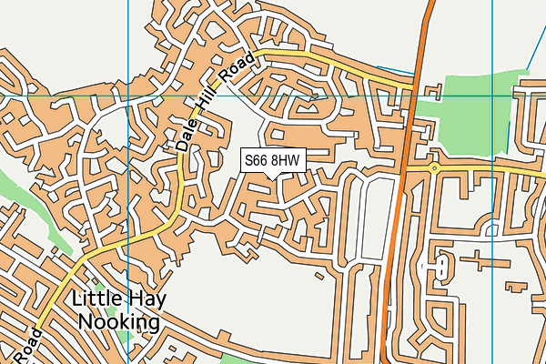 S66 8HW map - OS VectorMap District (Ordnance Survey)